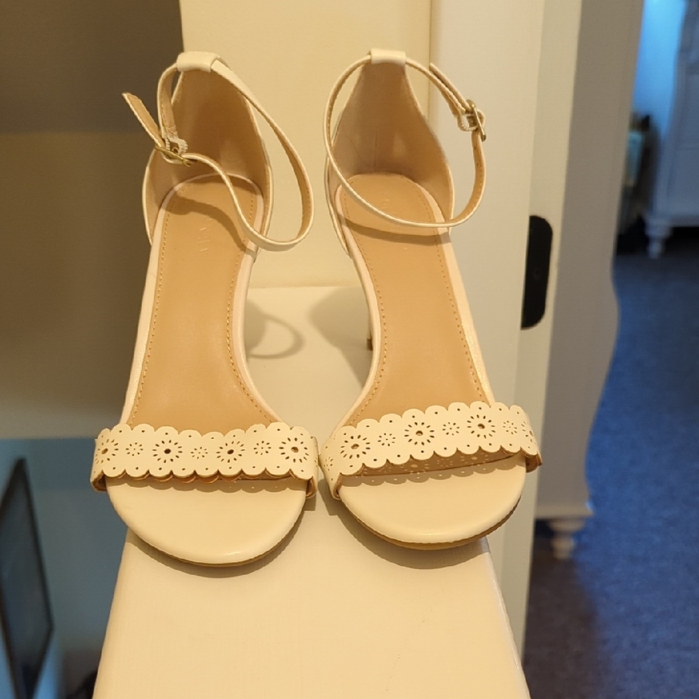 Elegant Cream Ankle Strap Heels